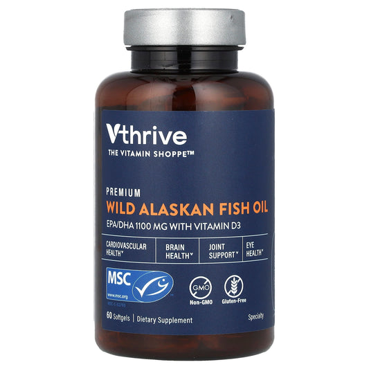 Vthrive, Premium Wild Alaskan Fish Oil, 60 Softgels - Image 1