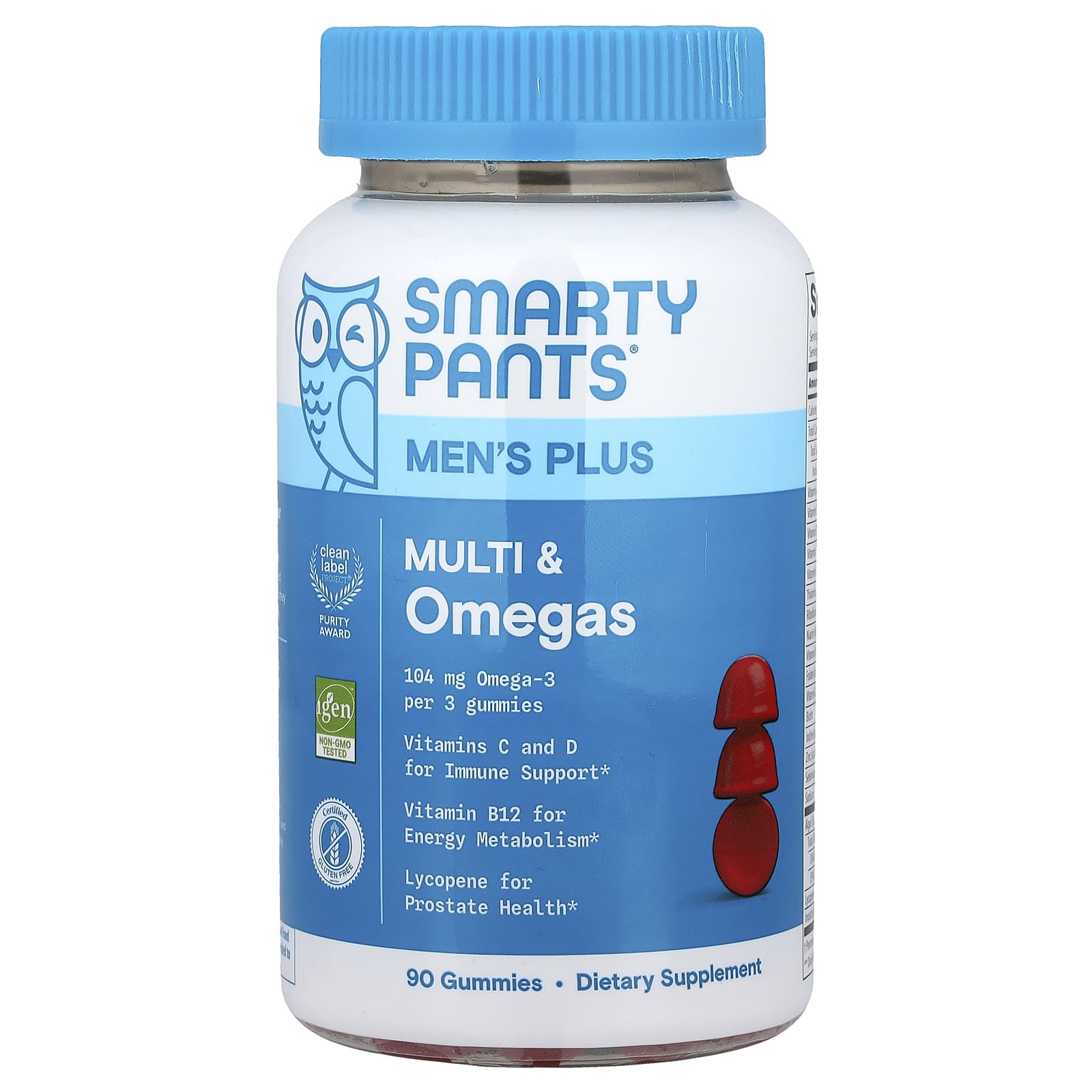 SmartyPants, Men's Plus Multi & Omegas, Raspberry Lemonade, 90 Gummies - Image 1