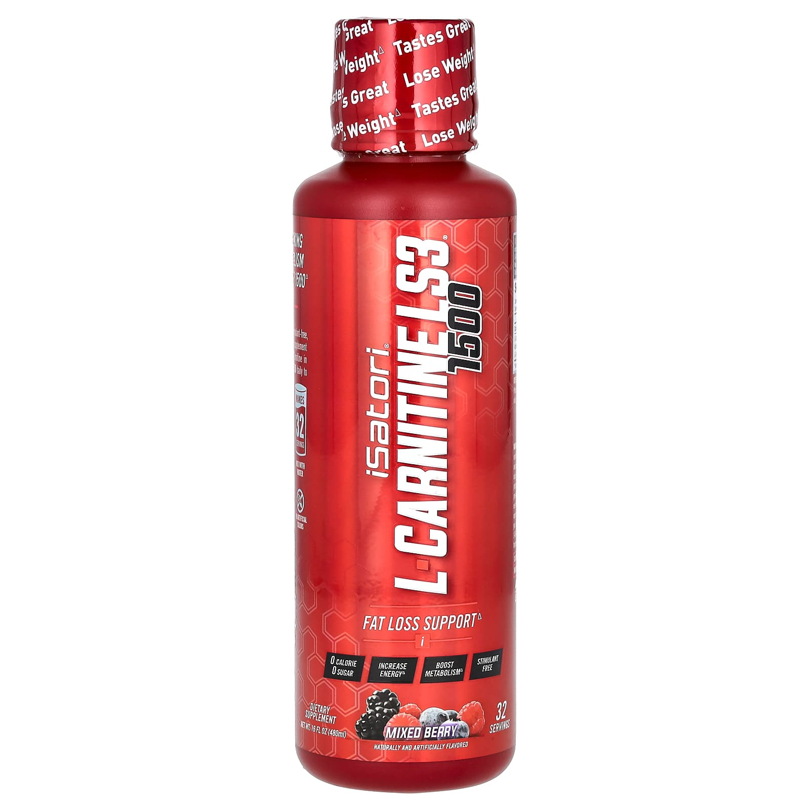 Fat Loss Support with L-Carnitine LS3 1500 by Isatori - 16 fl oz - Image 1