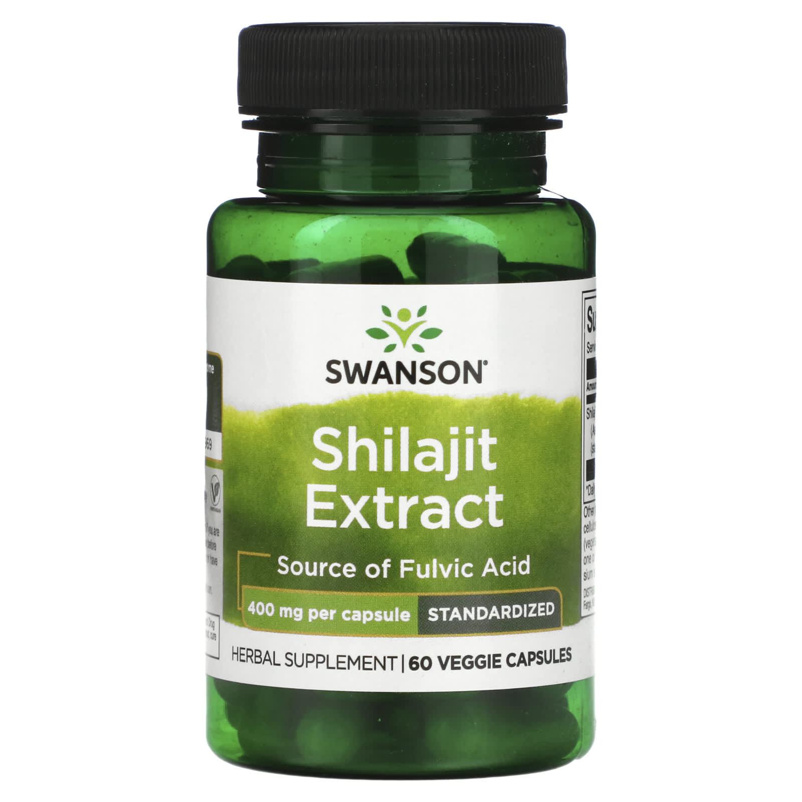 Swanson, Shilajit Extract, Standardized, 400 mg, 60 Veggie Capsules - Image 1