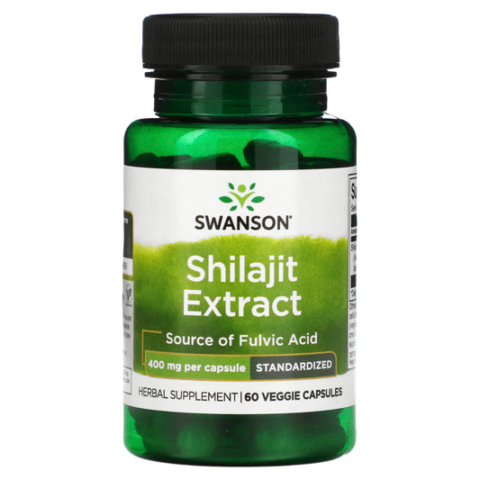 Swanson, Shilajit Extract, Standardized, 400 mg, 60 Veggie Capsules - Image 1