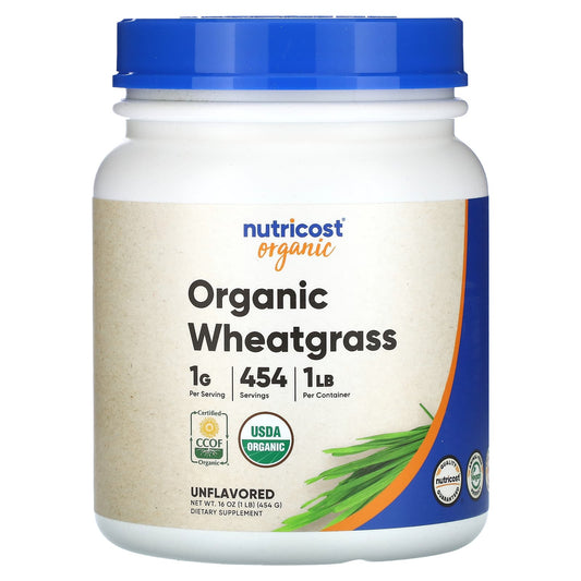 Nutricost, Organic Wheatgrass, Unflavored, 16 oz (454 g) - Image 1