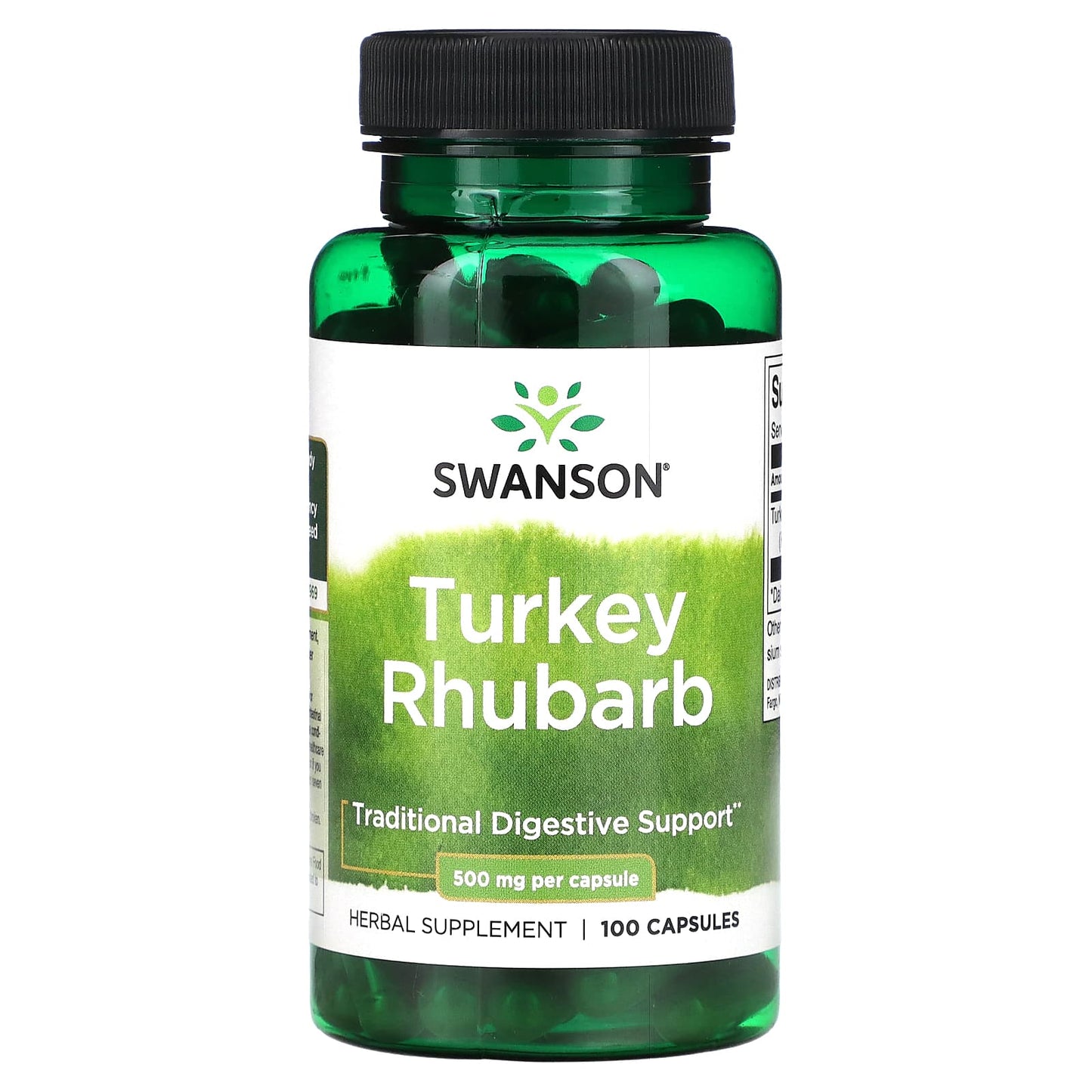 Swanson, Turkey Rhubarb, 500 mg, 100 Capsules - Image 1