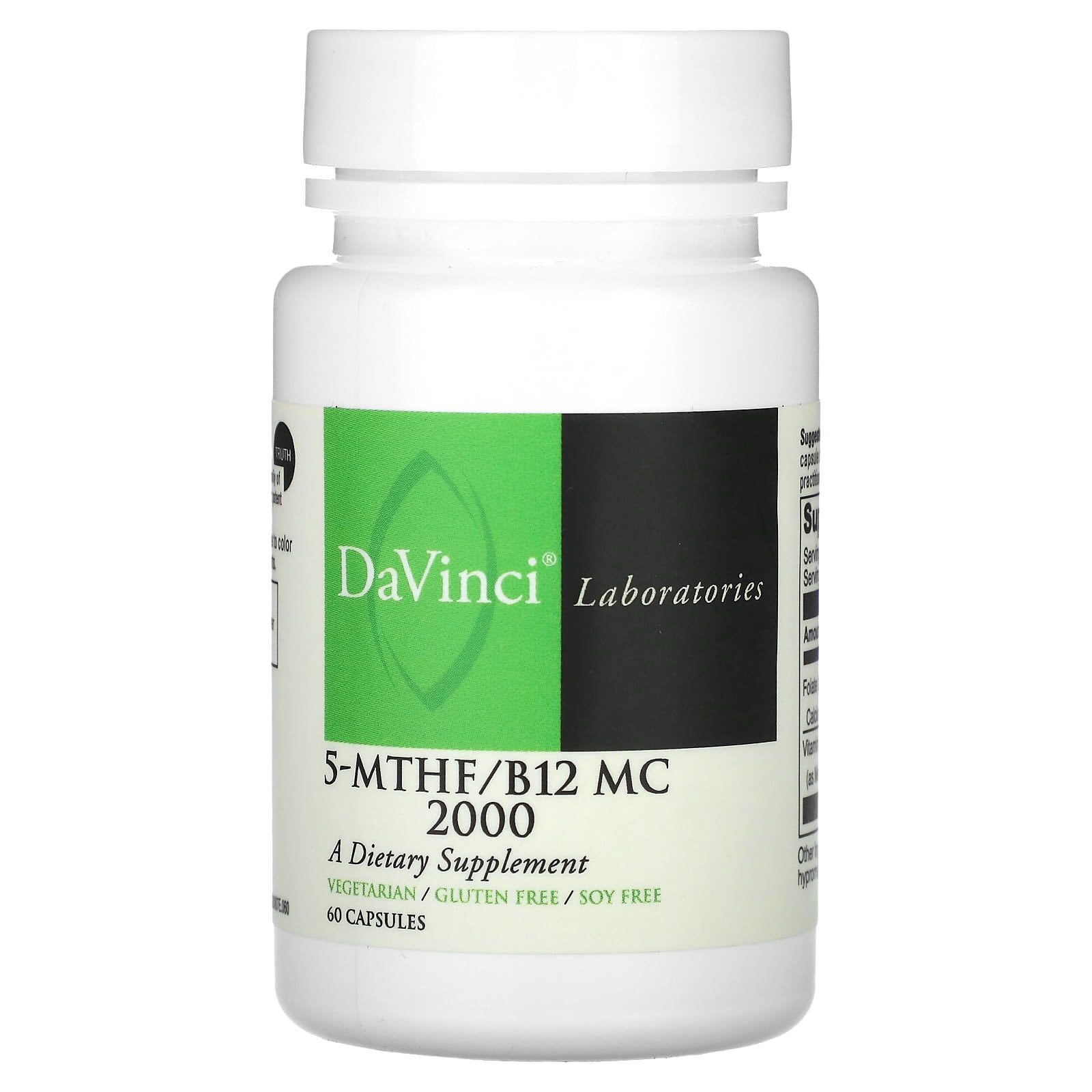 DaVinci Laboratories 5-MTHF/B12 MC 2000 - Vegan-Friendly Vitamin Supplement - Image 1
