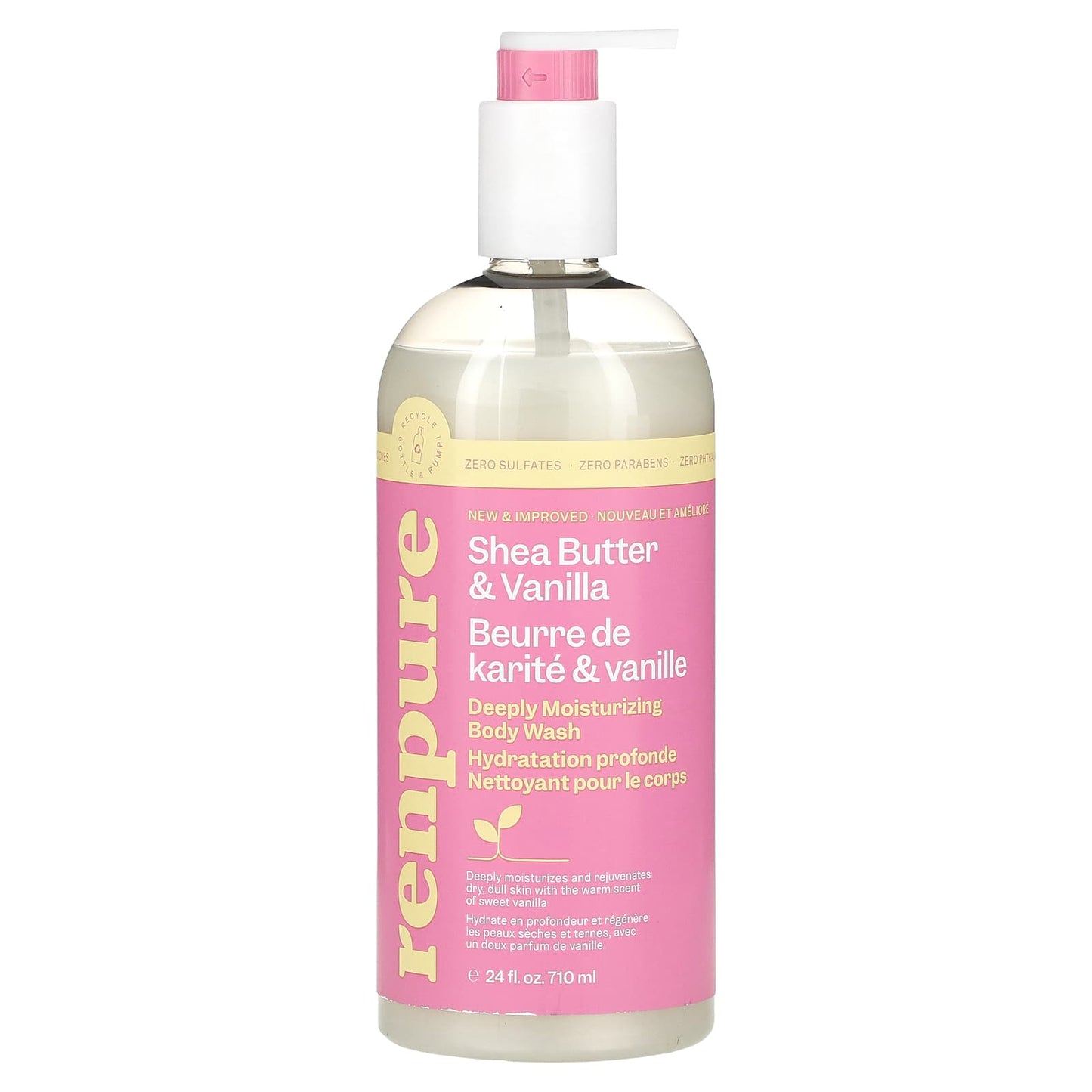 Renpure, Shea Butter & Vanilla, Deeply Moisturizing Body Wash, 24 fl oz (710 ml) - Image 1