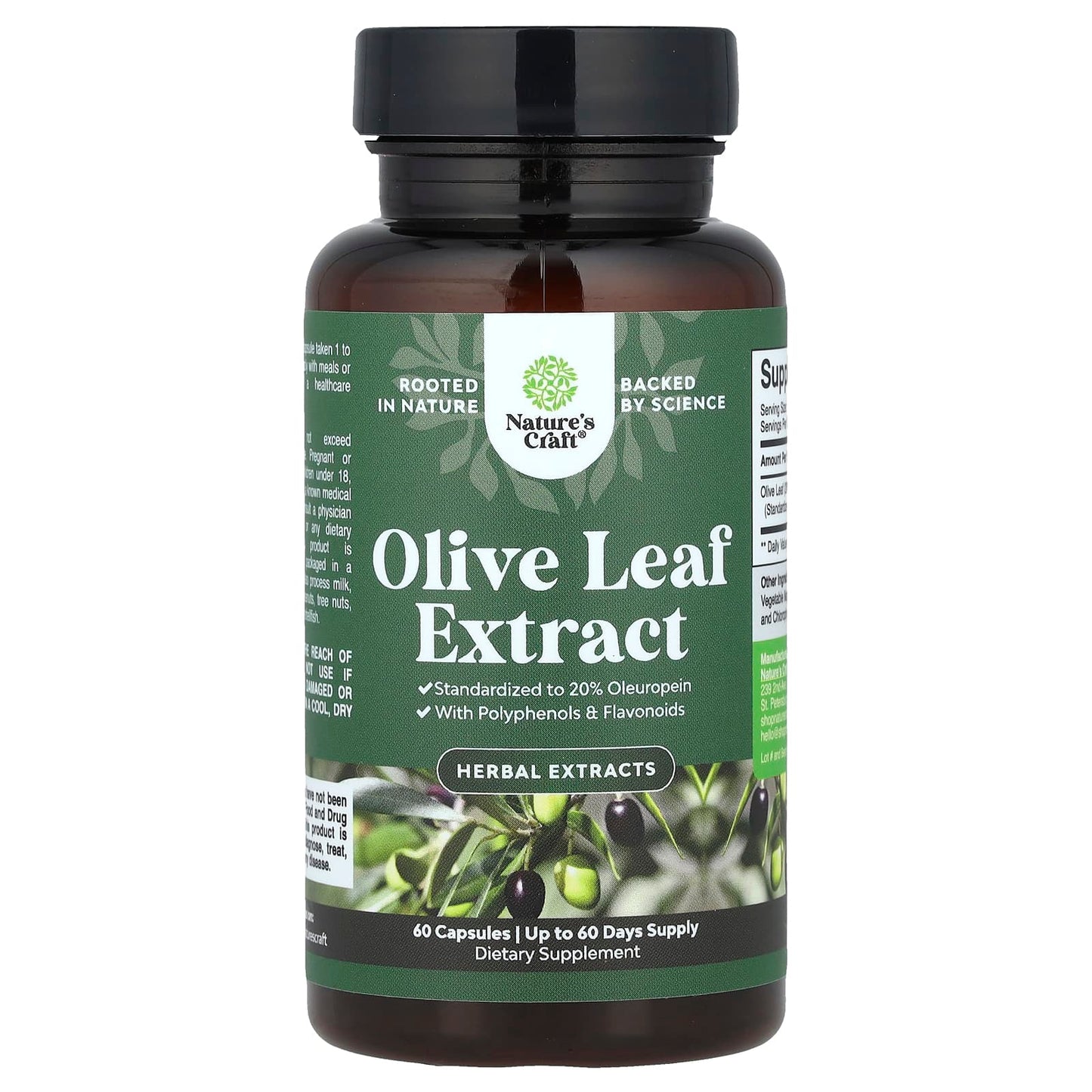 Nature's Craft, Olive Leaf Extract, 750 mg, 60 Capsules - Image 1