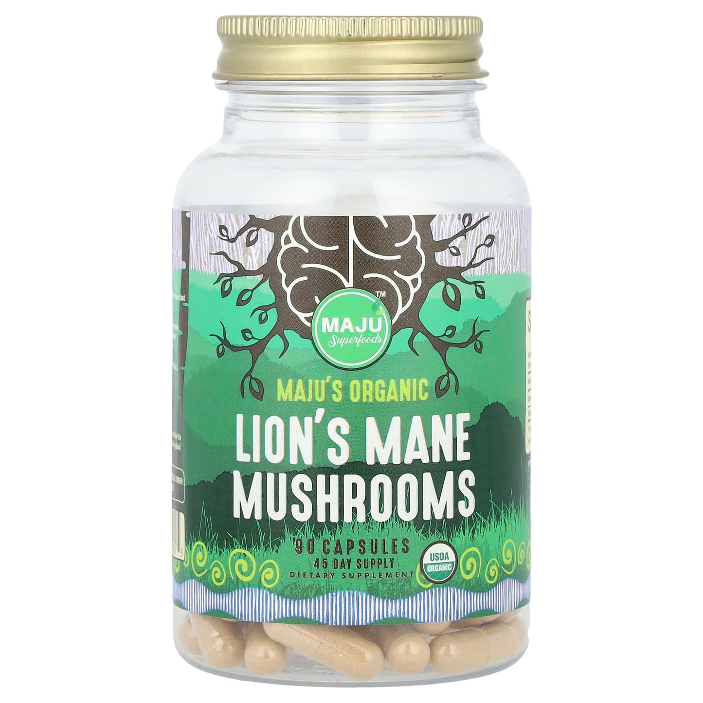 Maju Superfoods, Organic Lion's Mane Mushroom, 90 Capsules - Image 1
