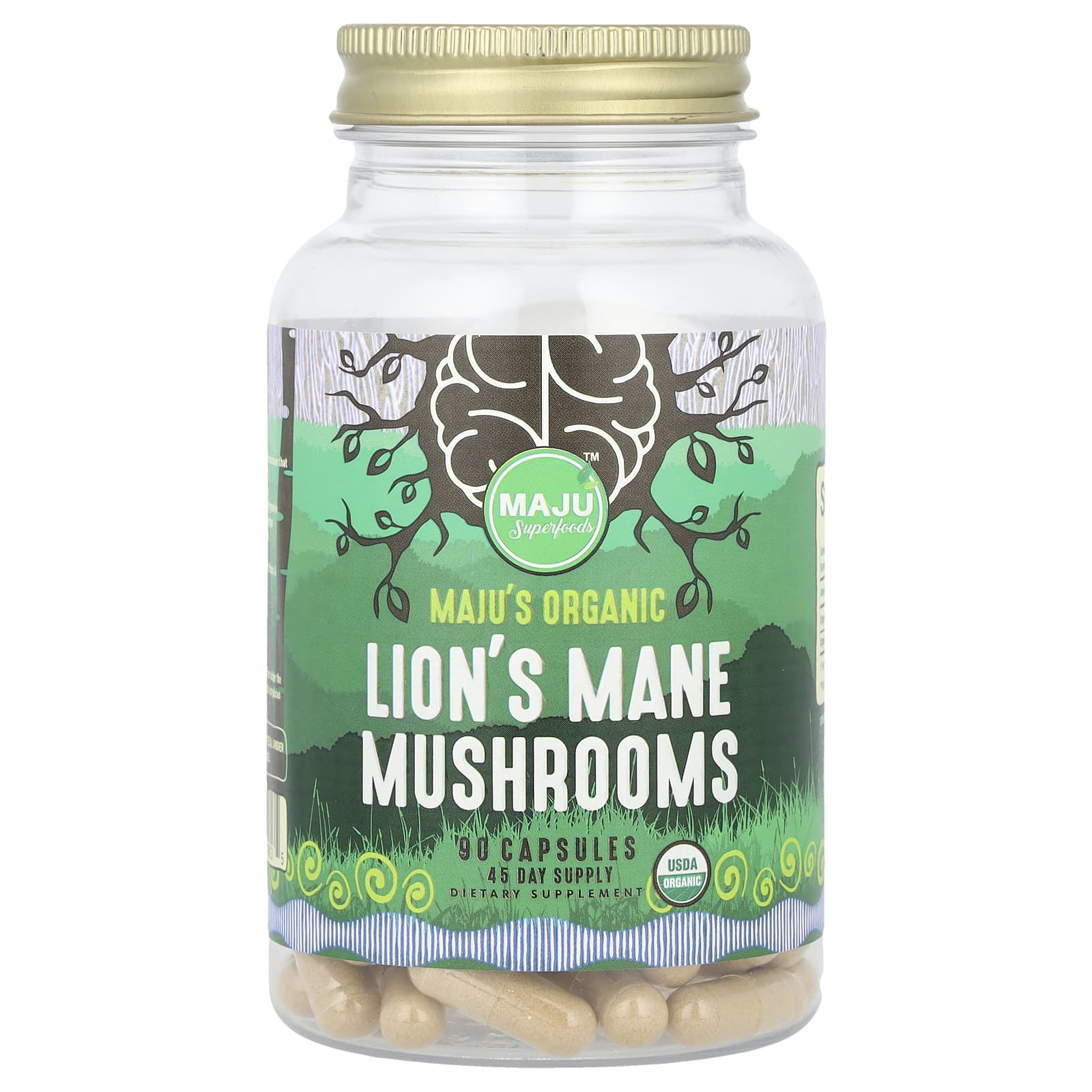 Maju Superfoods, Organic Lion's Mane Mushroom, 90 Capsules - Image 1