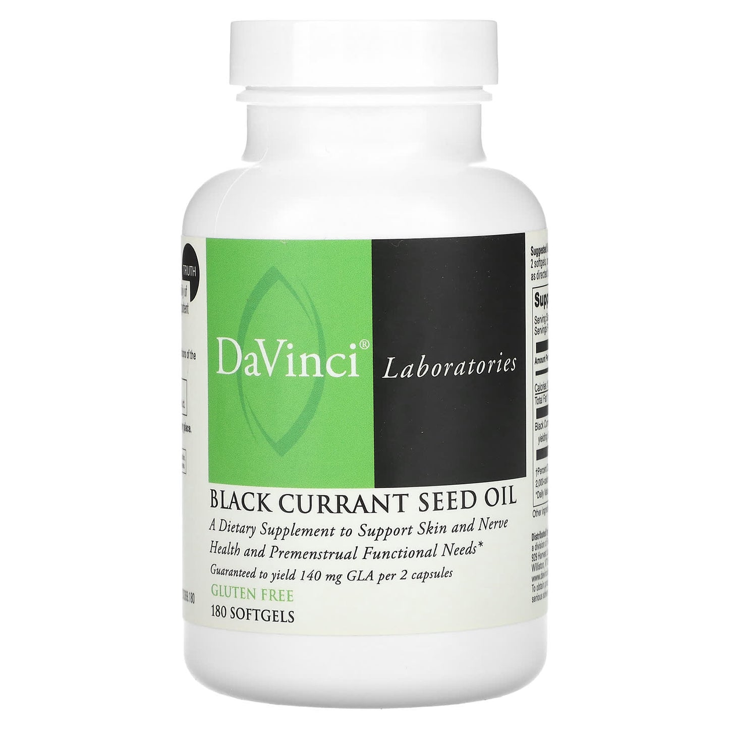 Black Currant Seed Oil 180 Softgels (500mg) - DaVinci Laboratories - Image 1