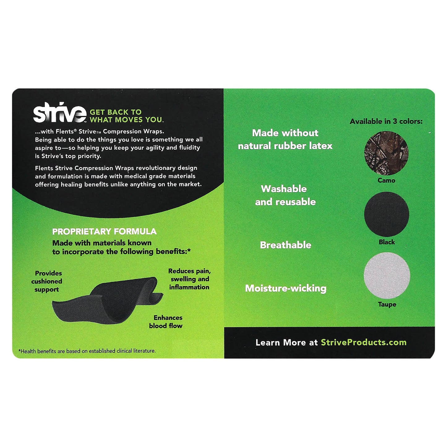 Strive, Compression Wrap, Black, 1 Wrap - Image 2