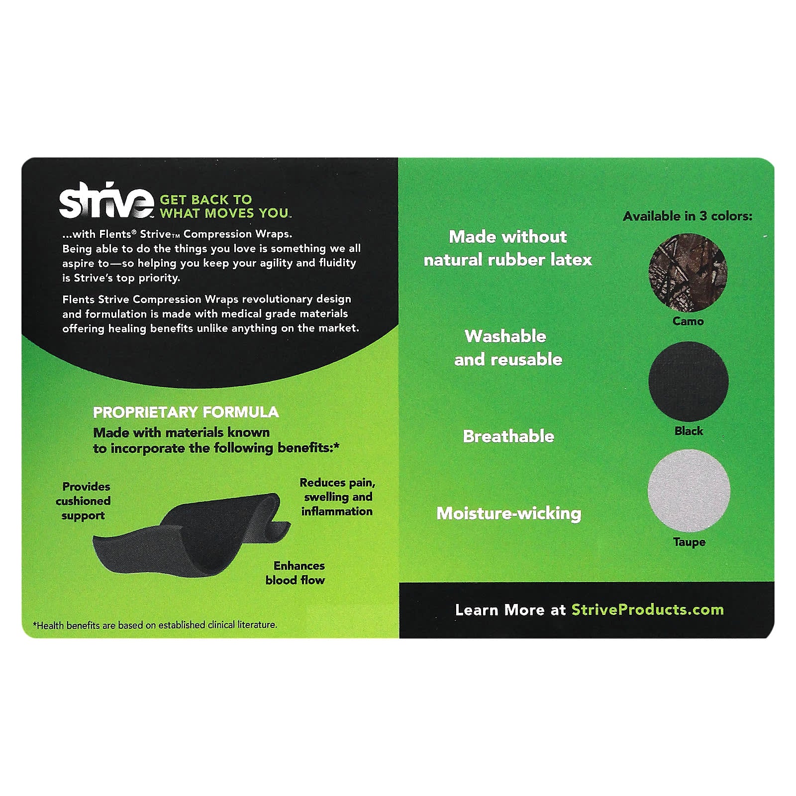 Strive, Compression Wrap, Black, 1 Wrap - Image 2