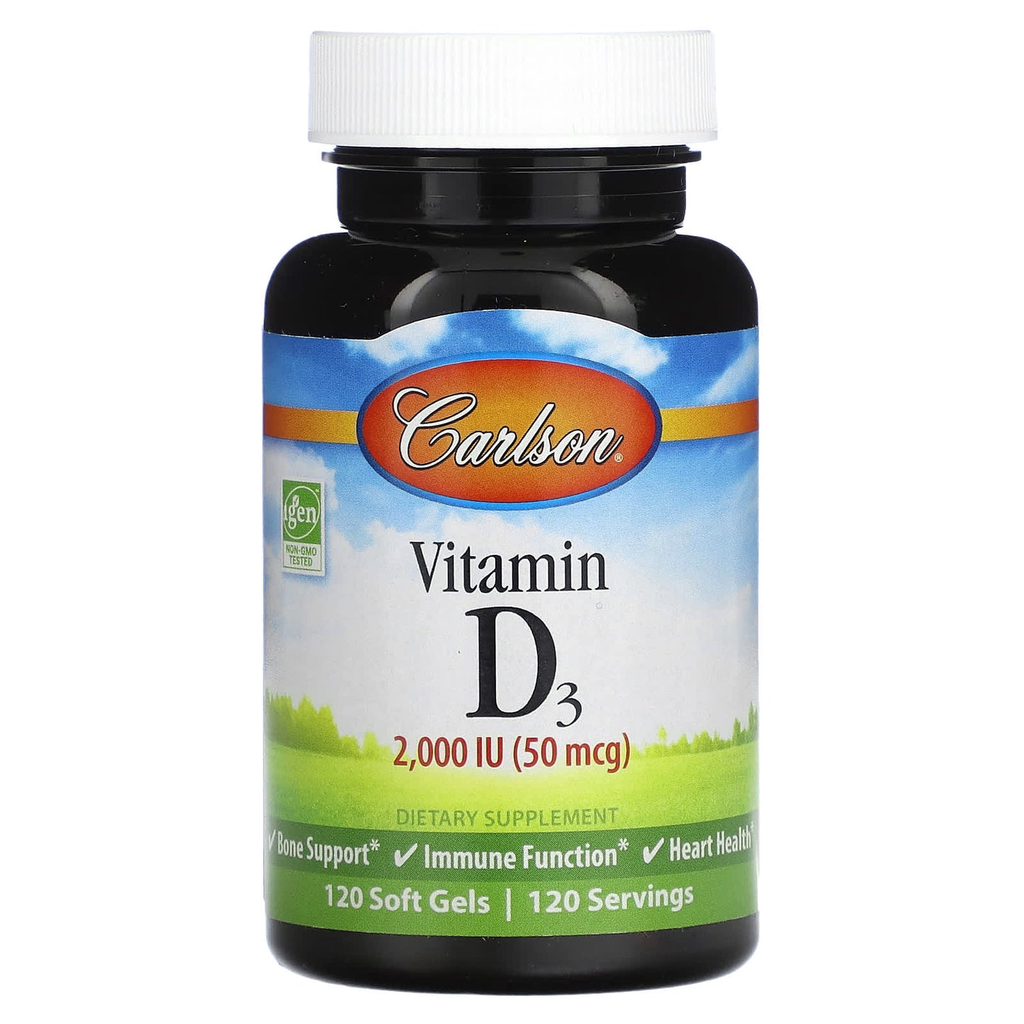 Carlson Vitamin D3 Soft Gels for Immune Function & Bone Support - 120 Count - Image 1