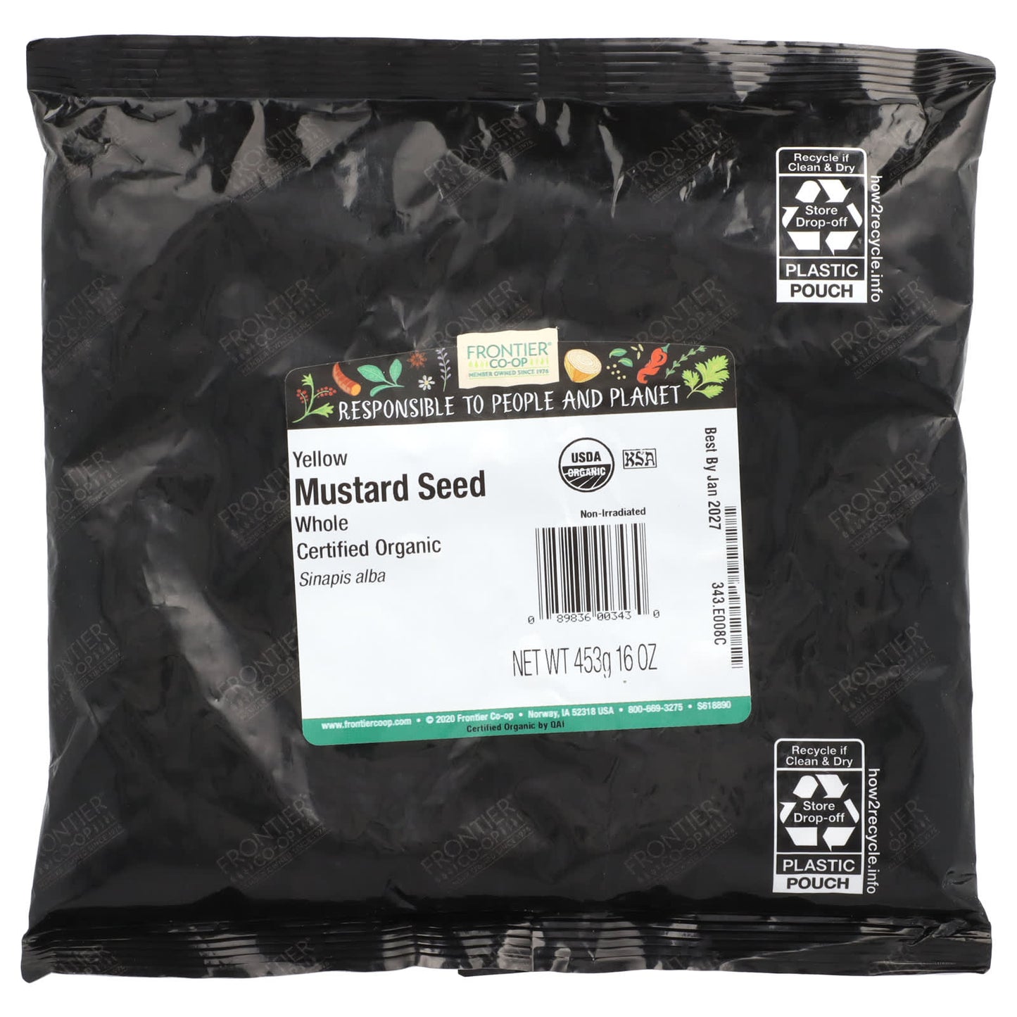 Organic Yellow Mustard Seed for Cooking, 16 oz, Frontier Co-op - Image 2
