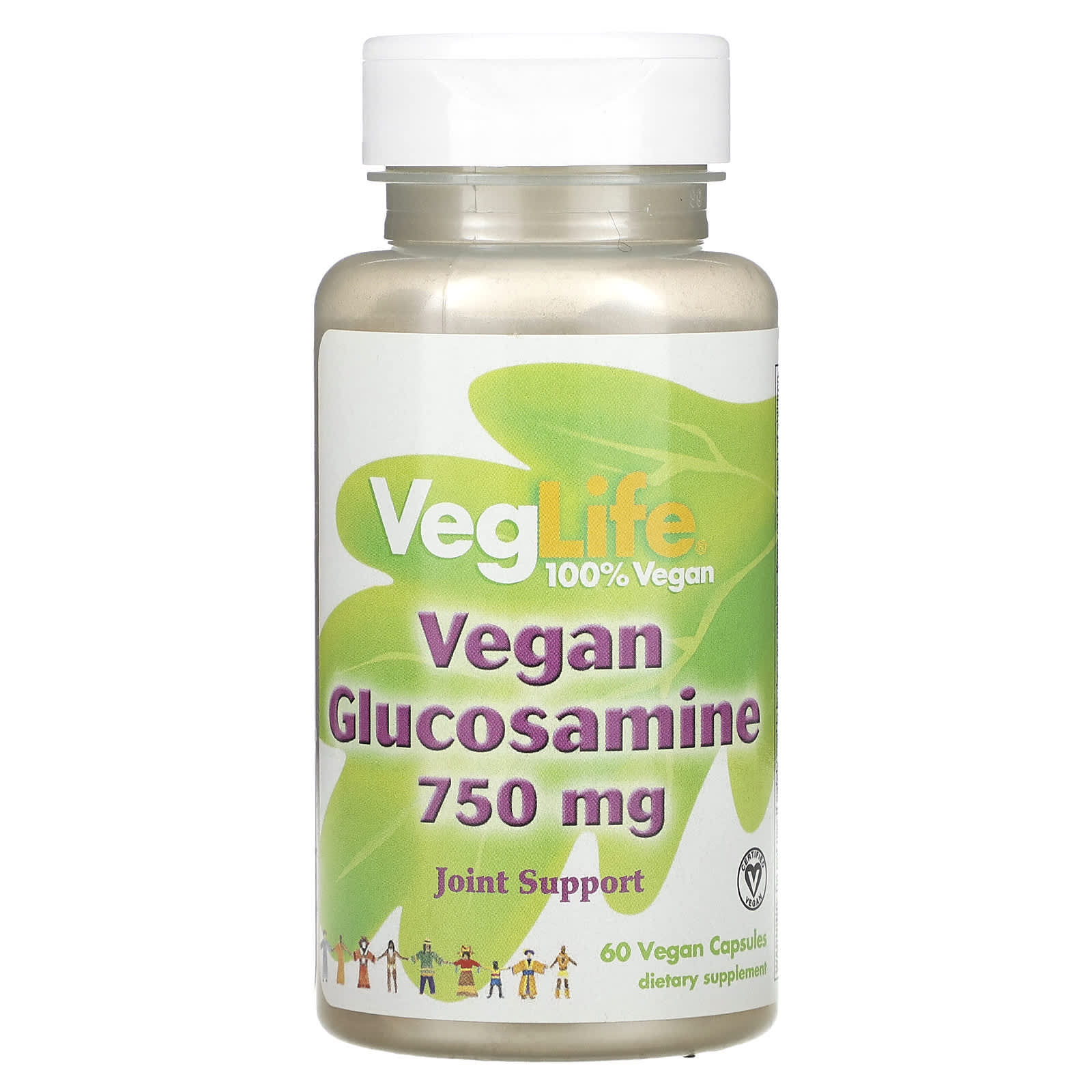 VegLife, Vegan Glucosamine, 750 mg , 60 Vegan Capsules - Image 1