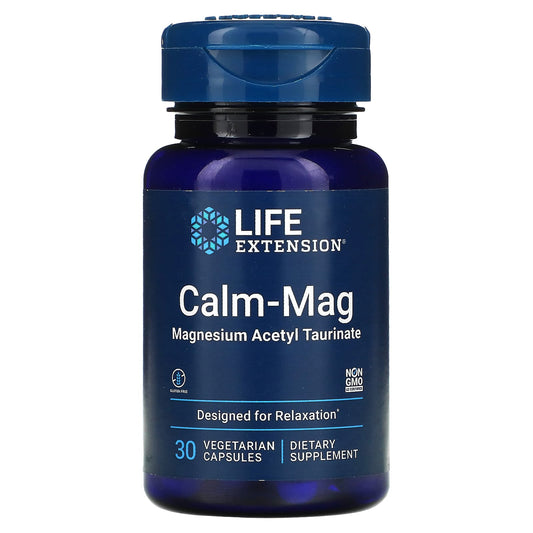 Life Extension, Calm-Mag, Magnesium Acetyl Taurinate, 30 Vegetarian Capsules - Image 1