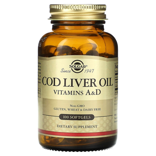 Solgar, Cod Liver Oil, 100 Softgels - Image 1