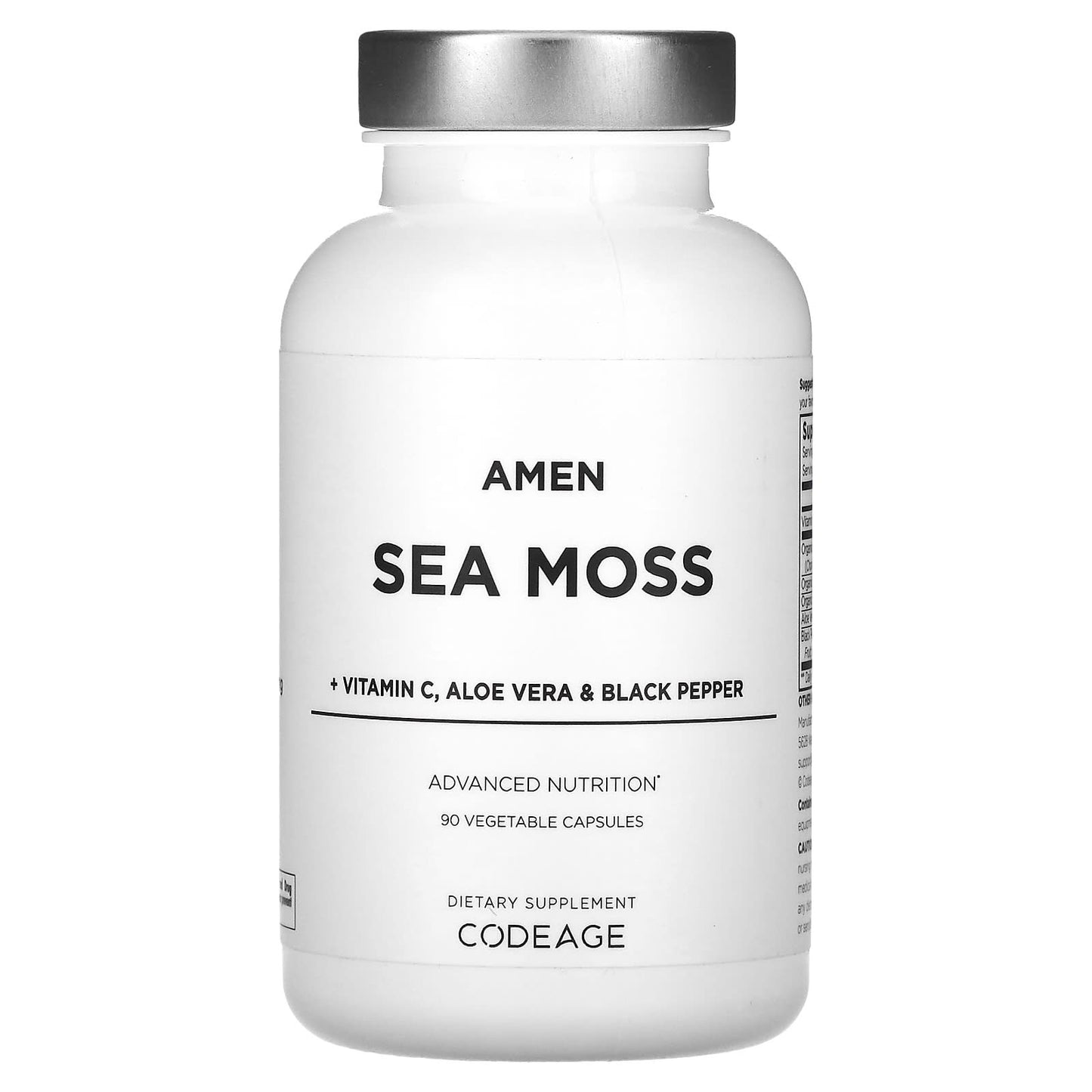 CodeAge Sea Moss Vitamin C & Black Pepper Vegan Capsules, 90 Count - Image 1