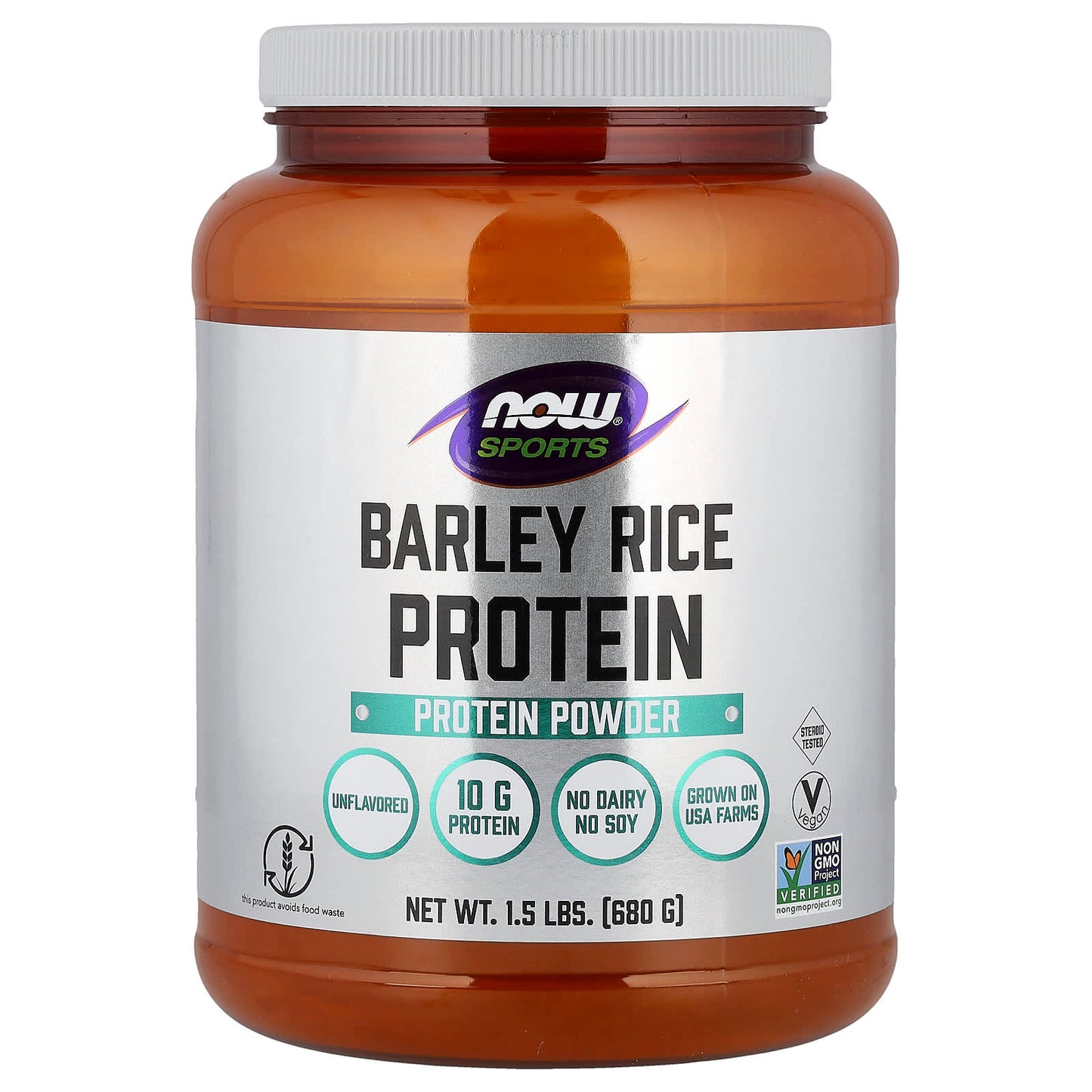 NOW Foods, Sports, Barley Rice Protein Powder, Unflavored, 1.5 lbs (680 g) - Image 1