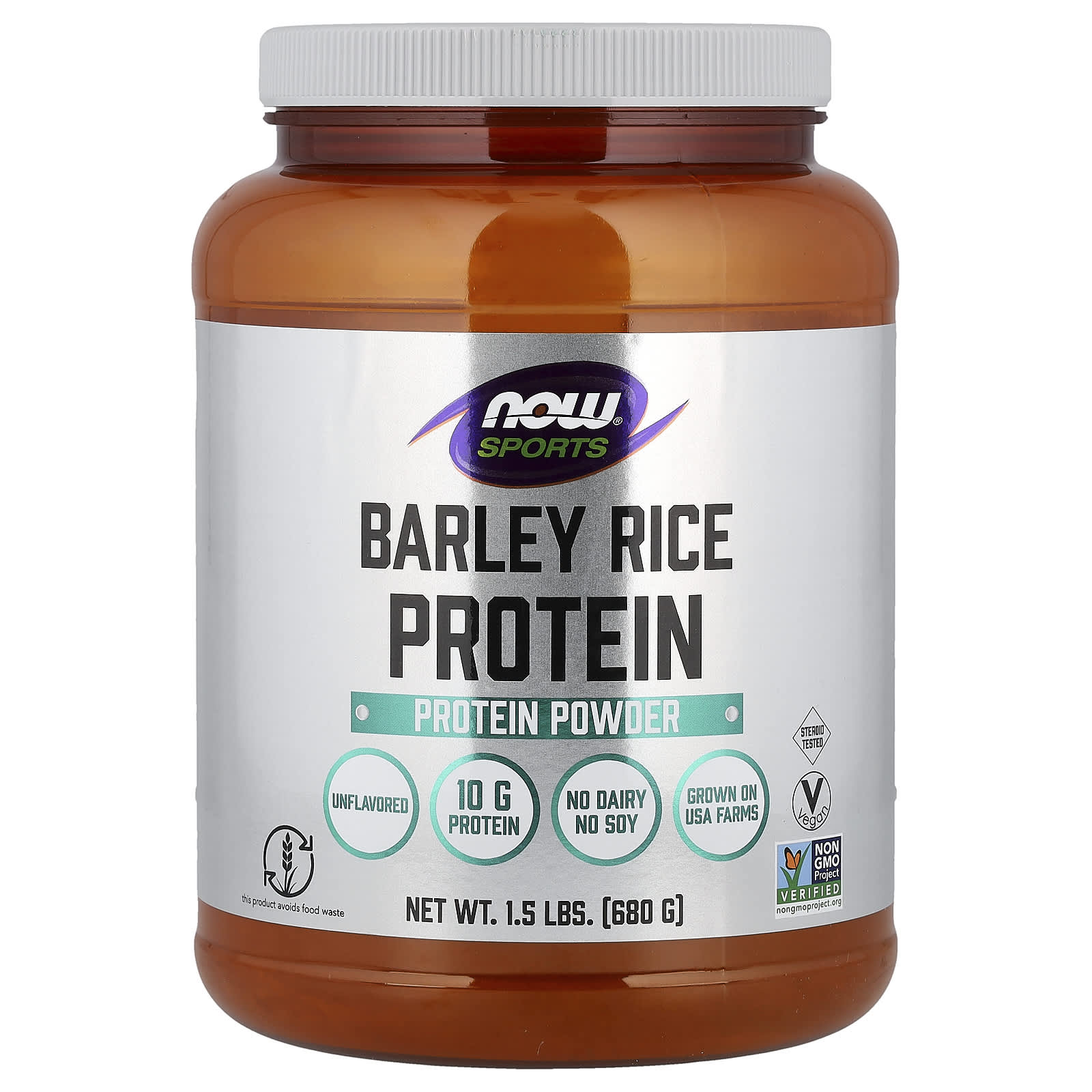 NOW Foods, Sports, Barley Rice Protein Powder, Unflavored, 1.5 lbs (680 g) - Image 1