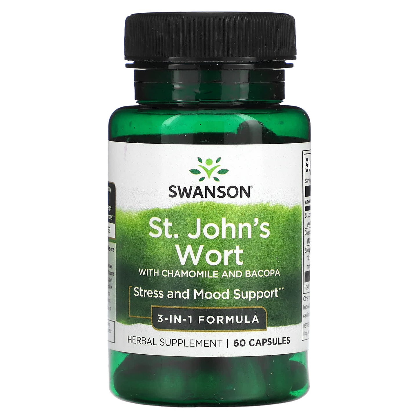 Swanson, St. John's Wort with Chamomile and Bacopa, 60 Capsules - Image 1