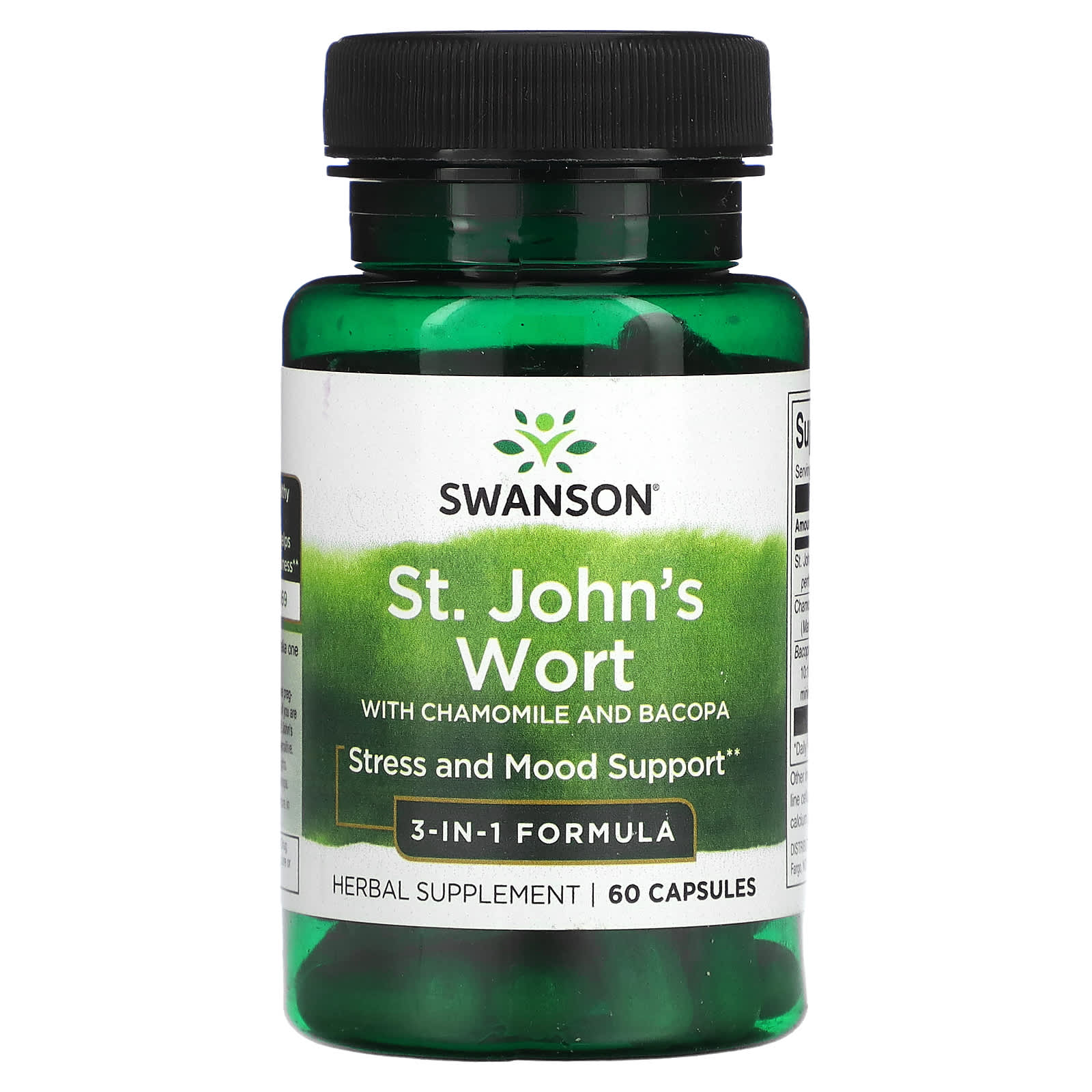 Swanson, St. John's Wort with Chamomile and Bacopa, 60 Capsules - Image 1