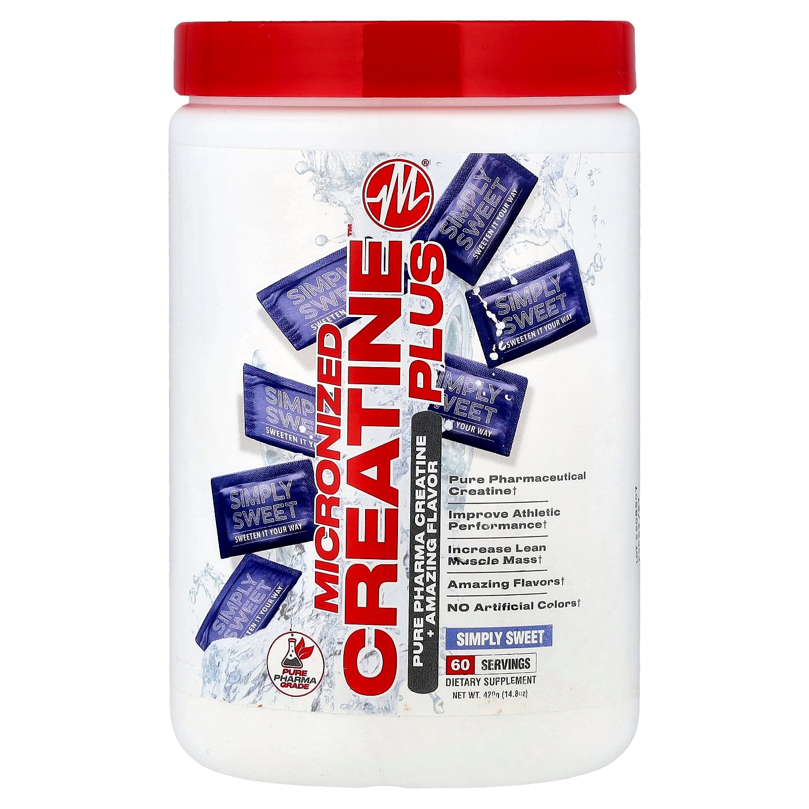 Metabolic Nutrition, Micronized Creatine Plus™, Simply Sweet, 14.8 oz (420 g) - Image 1