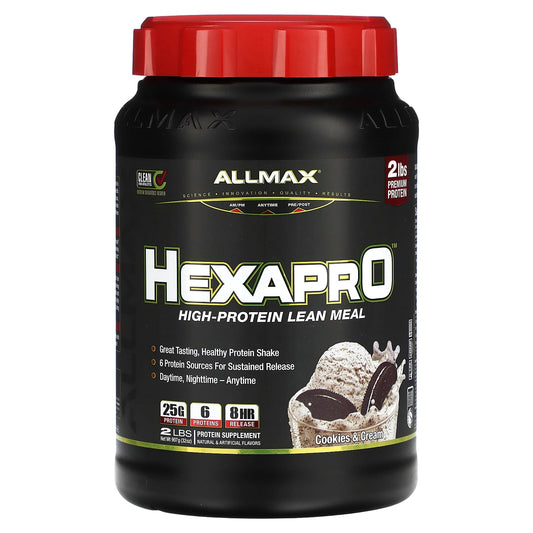 ALLMAX Hexapro High-Protein Lean Meal, Cookies & Cream, 2 lbs - Image 1