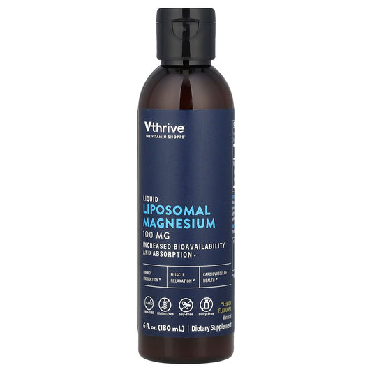 Vthrive, Liquid Liposomal Magnesium, Lemon, 100 mg , 6 fl oz (180 ml) - Image 1