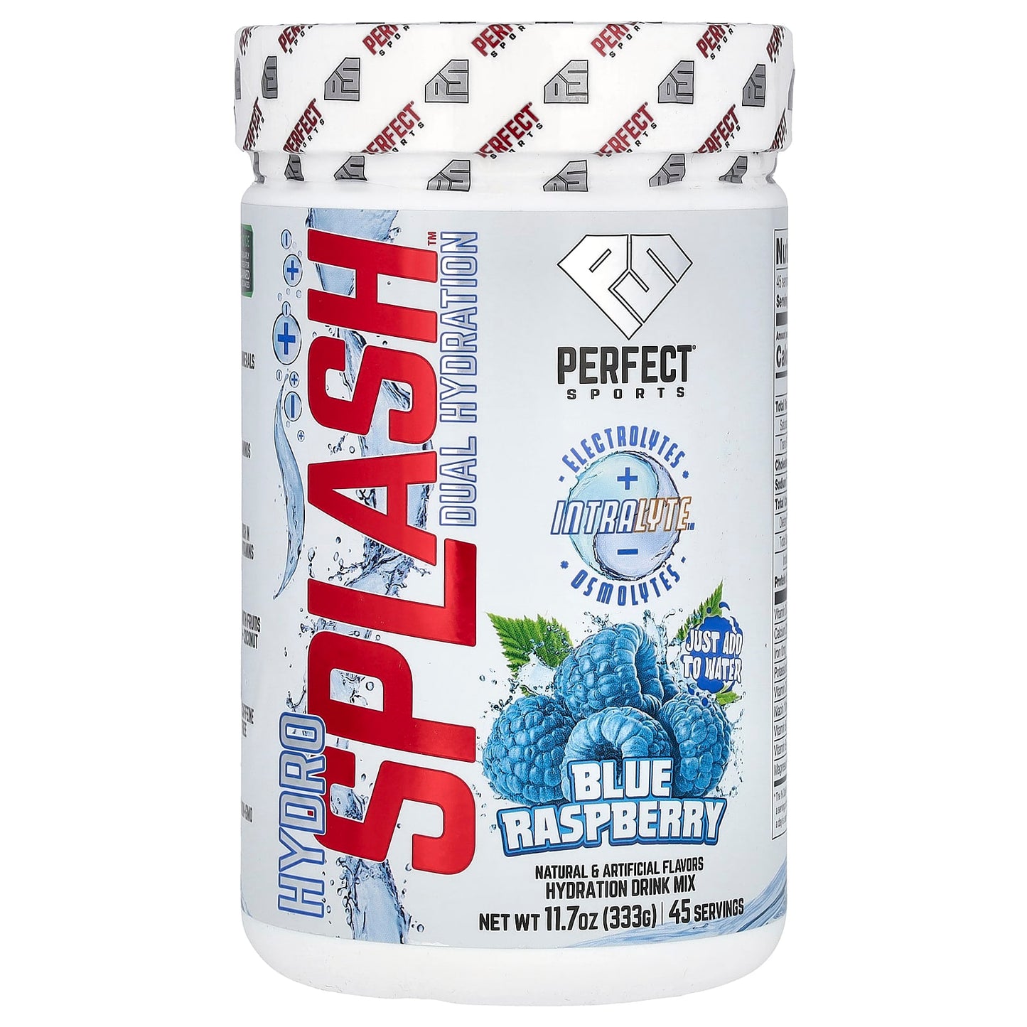 PERFECT Sports, Hydro Splash, Dual Hydration, Blue Raspberry, 11.7 oz (333 g) - Image 1
