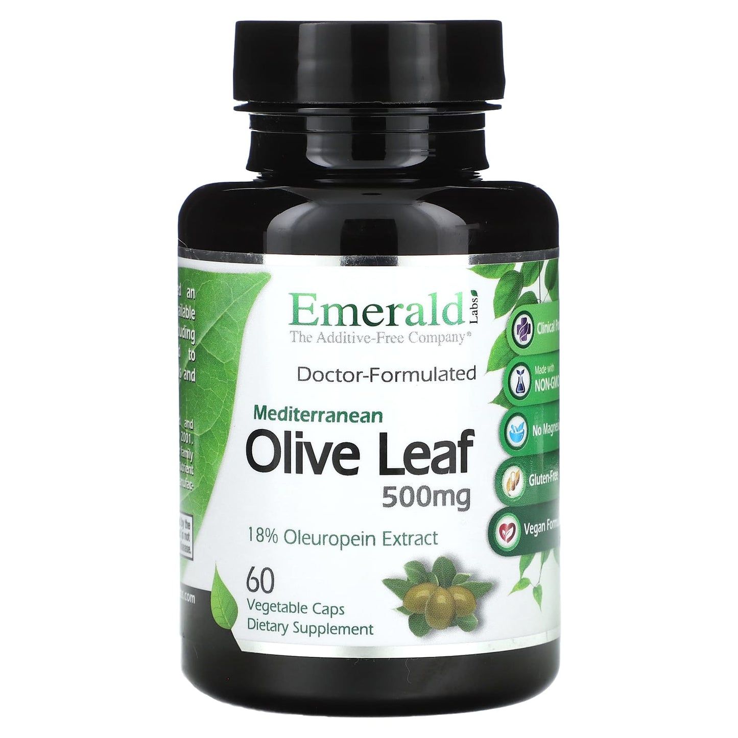 Emerald Laboratories Olive Leaf 500mg Capsules for Heart Health & Antioxidants - Image 1