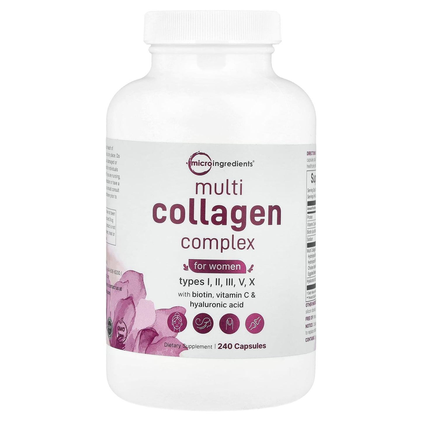 Micro Ingredients, Multi-Collagen Complex, For Women, 240 capsules - Image 1