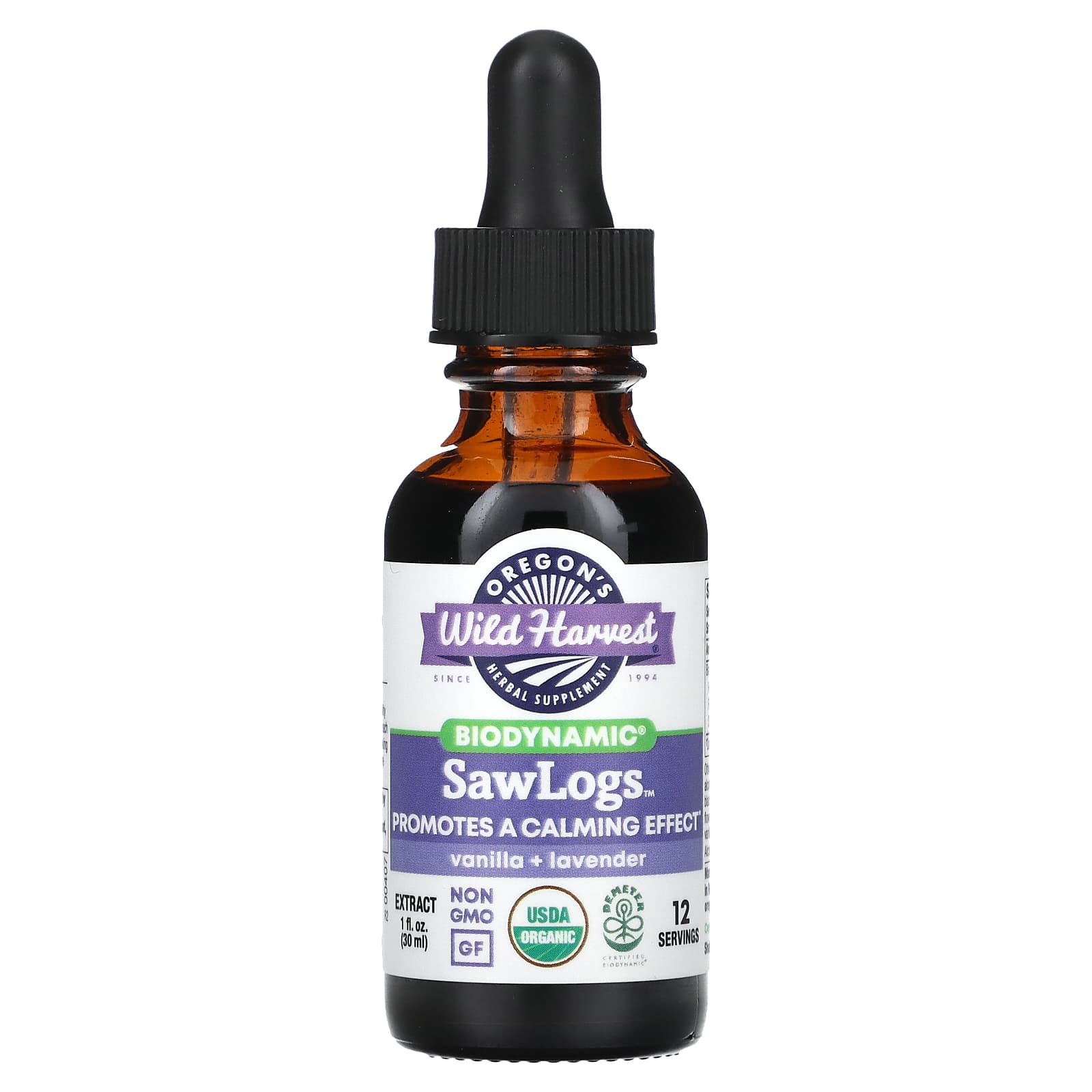 Oregon's Wild Harvest, Biodynamic, SawLogs, Vanilla + Lavender, 1 fl oz (30 ml) - Image 1