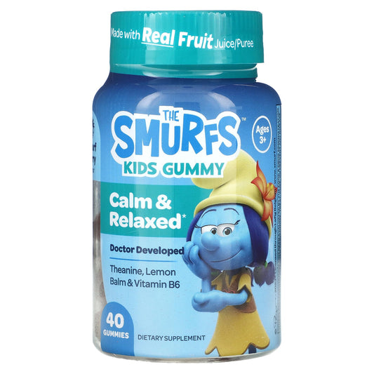 The Smurfs, Kids Gummy, Calm & Relaxed, Ages 3+, , Smurf Berry, 40 Gummies - Image 1