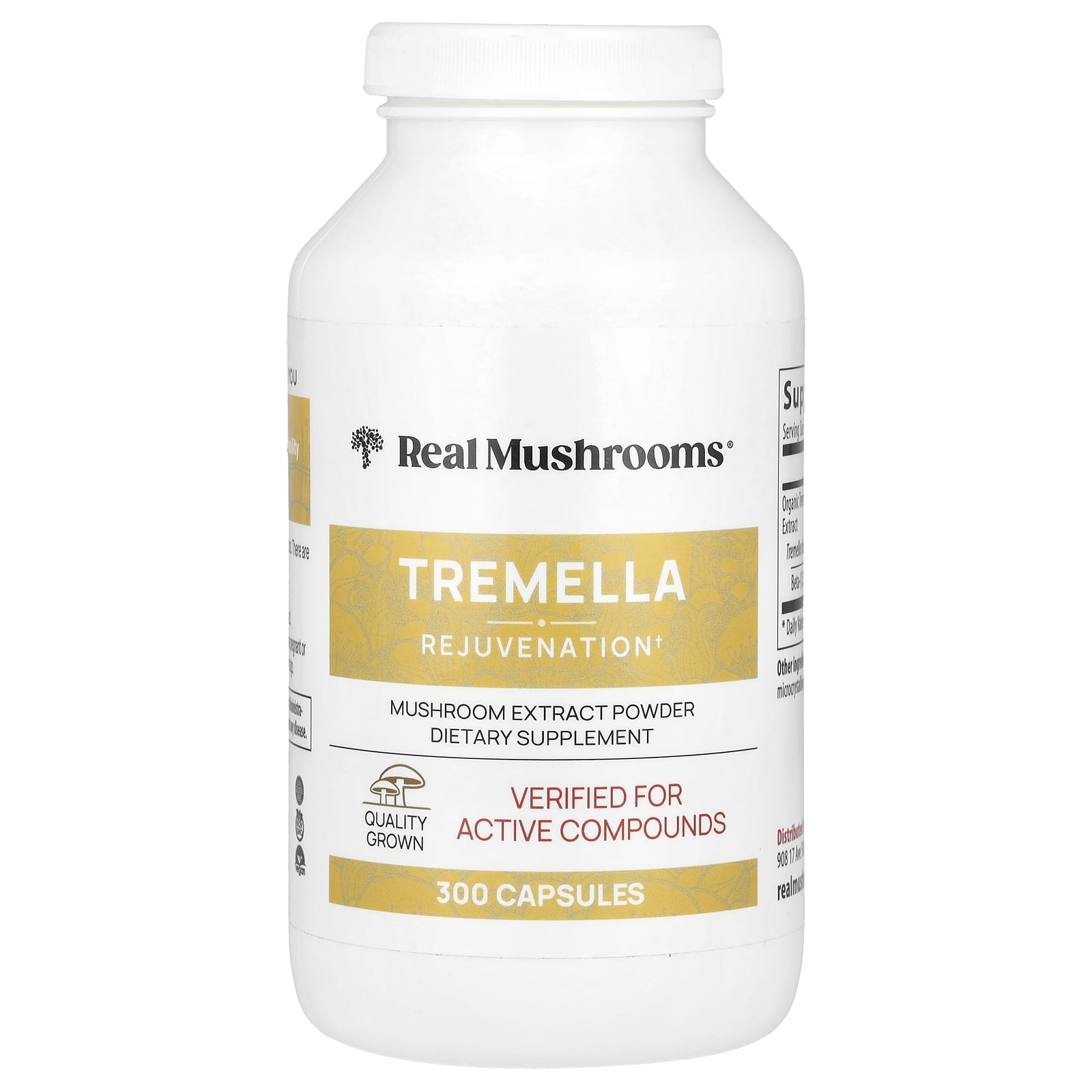 Real Mushrooms, Tremella, Mushroom Extract Powder, 300 Capsules - Image 1