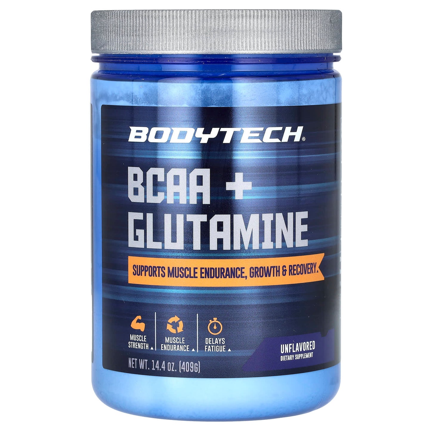 Unflavored BCAA + Glutamine Powder by BodyTech, 14.4 oz (409g) - Image 1