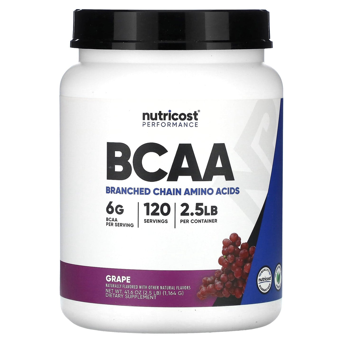 Nutricost, Performance, BCAA, Grape, 2.5 lb (1,164 g) - Image 1