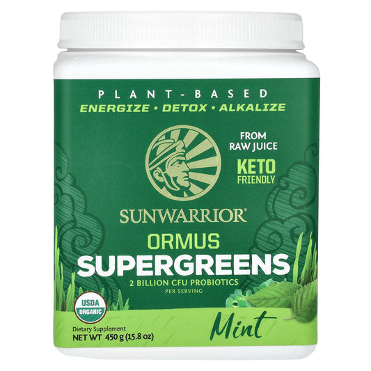 Sunwarrior, Ormus Supergreens, Mint, 15.8 oz (450 g) - Image 1