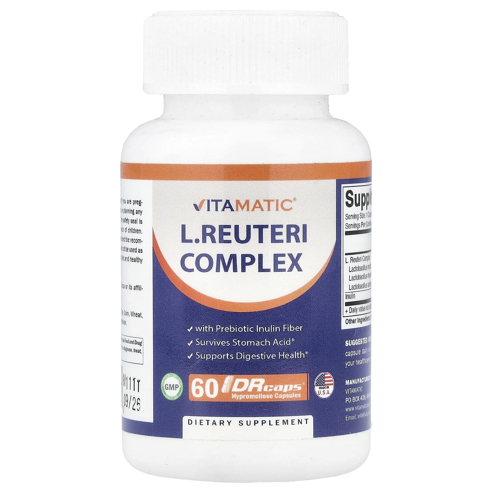 Vitamatic, L.Reuteri Complex, 60 DRcaps® Hypromellose Capsules - Image 1