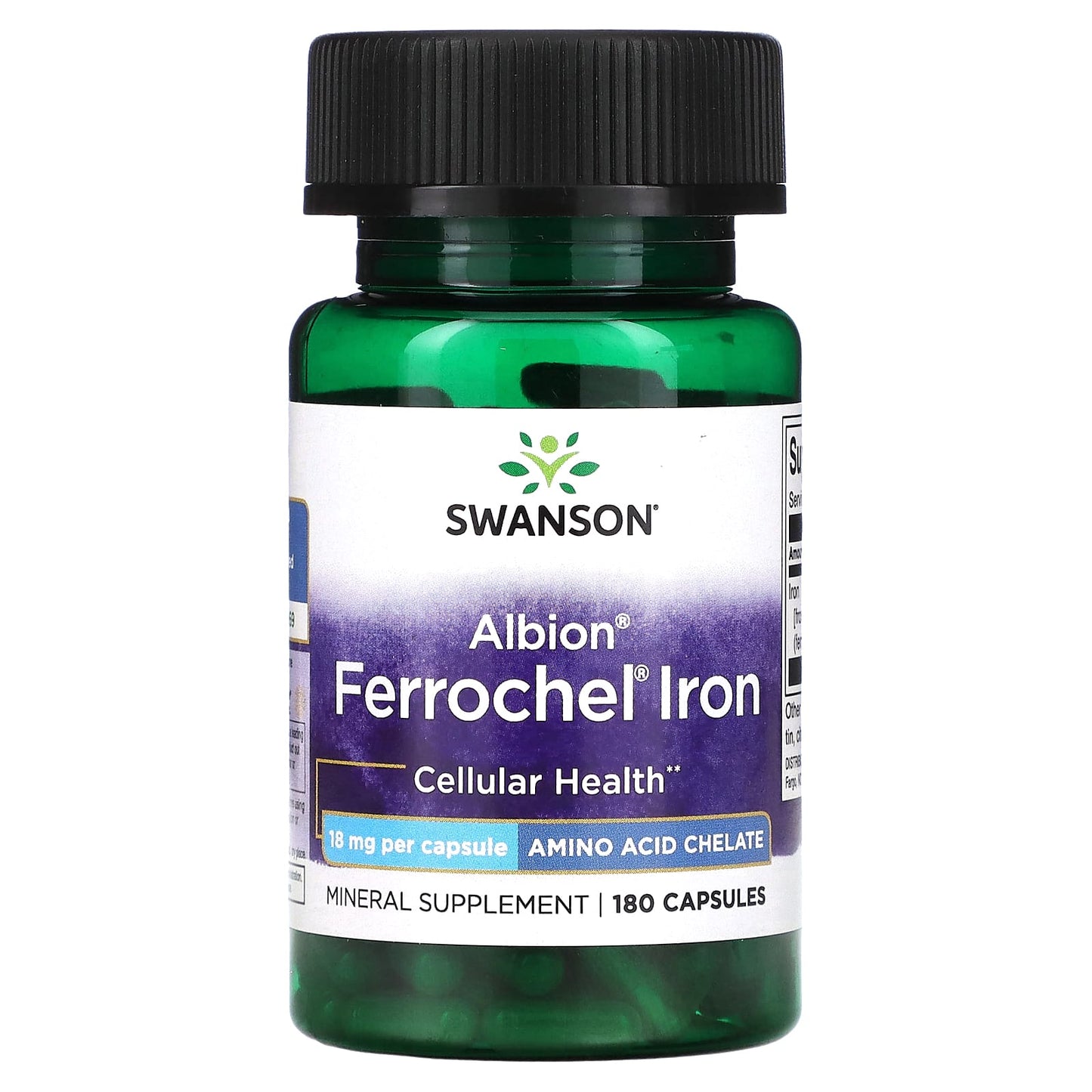 Swanson, Albion, Ferrochel Iron, 18 mg, 180 Capsules - Image 1
