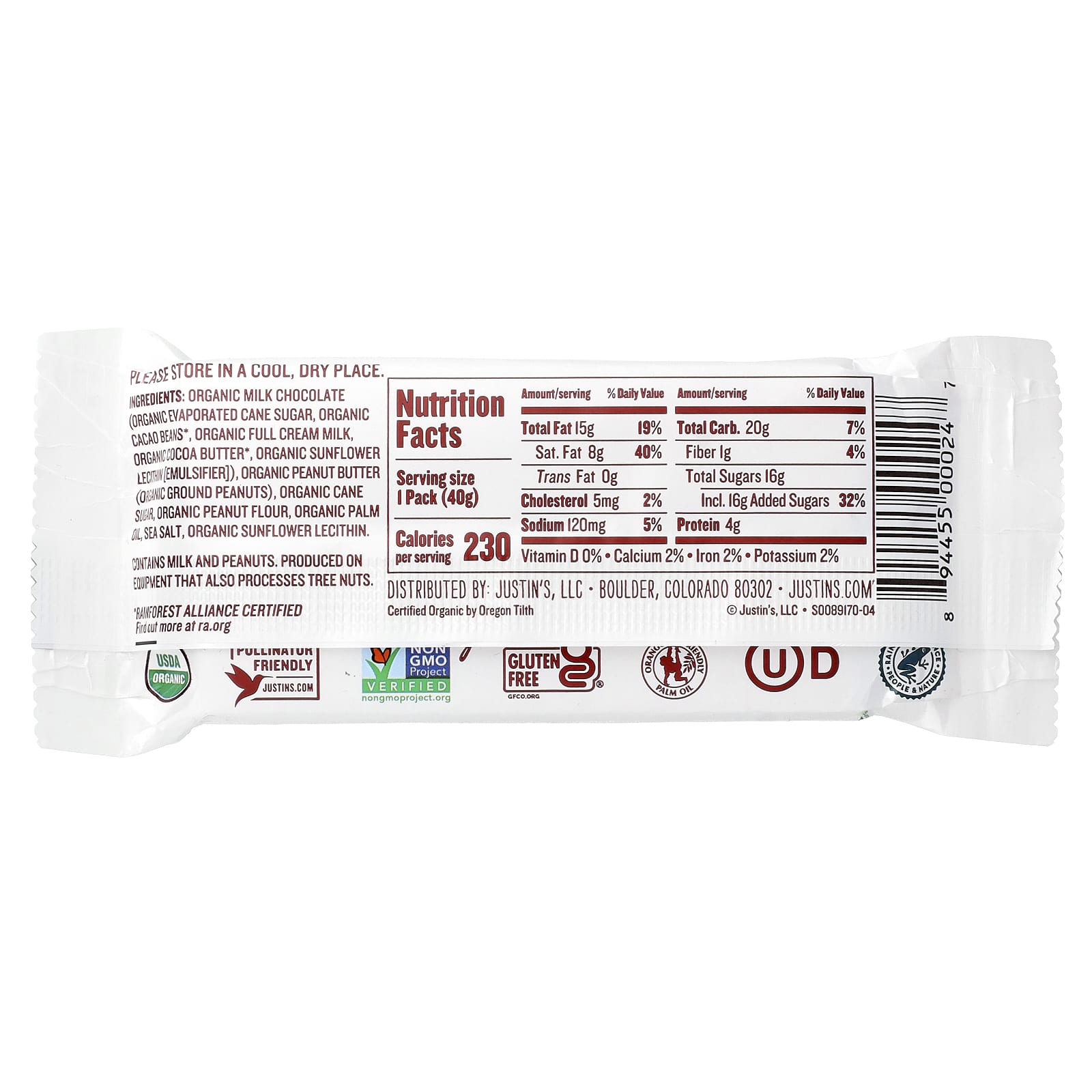Organic Milk Chocolate Peanut Butter Cups by Justin's - Image 2