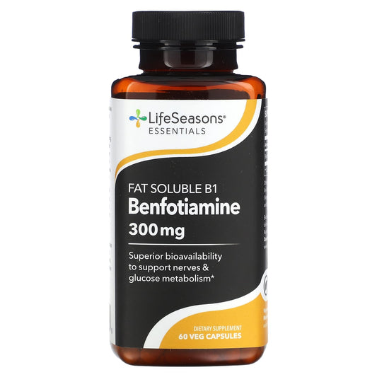 LifeSeasons, Fat Soluble B1 Benfotiamine, 60 Veg Capsules (150 mg per Capsule) - Image 1