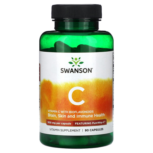 Swanson, Vitamin C with BioFlavonoids, 500 mg, 90 Capsules - Image 1