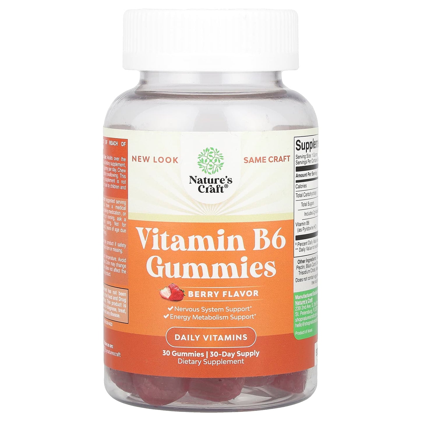 Nature's Craft, Vitamin B6 Gummies, Berry, 50 mg, 30 Gummies - Image 1