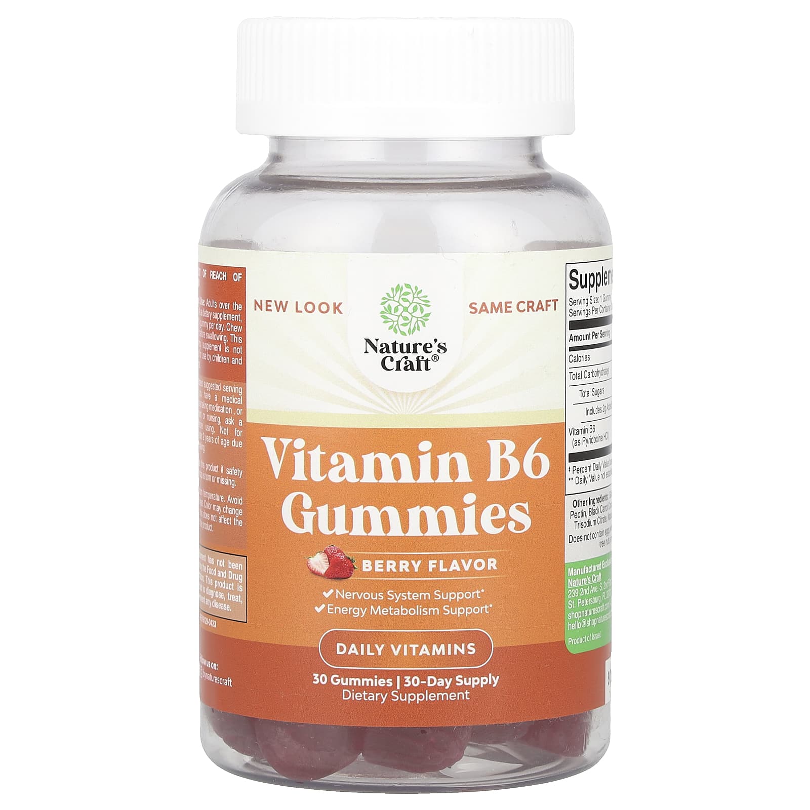 Nature's Craft, Vitamin B6 Gummies, Berry, 50 mg, 30 Gummies - Image 1