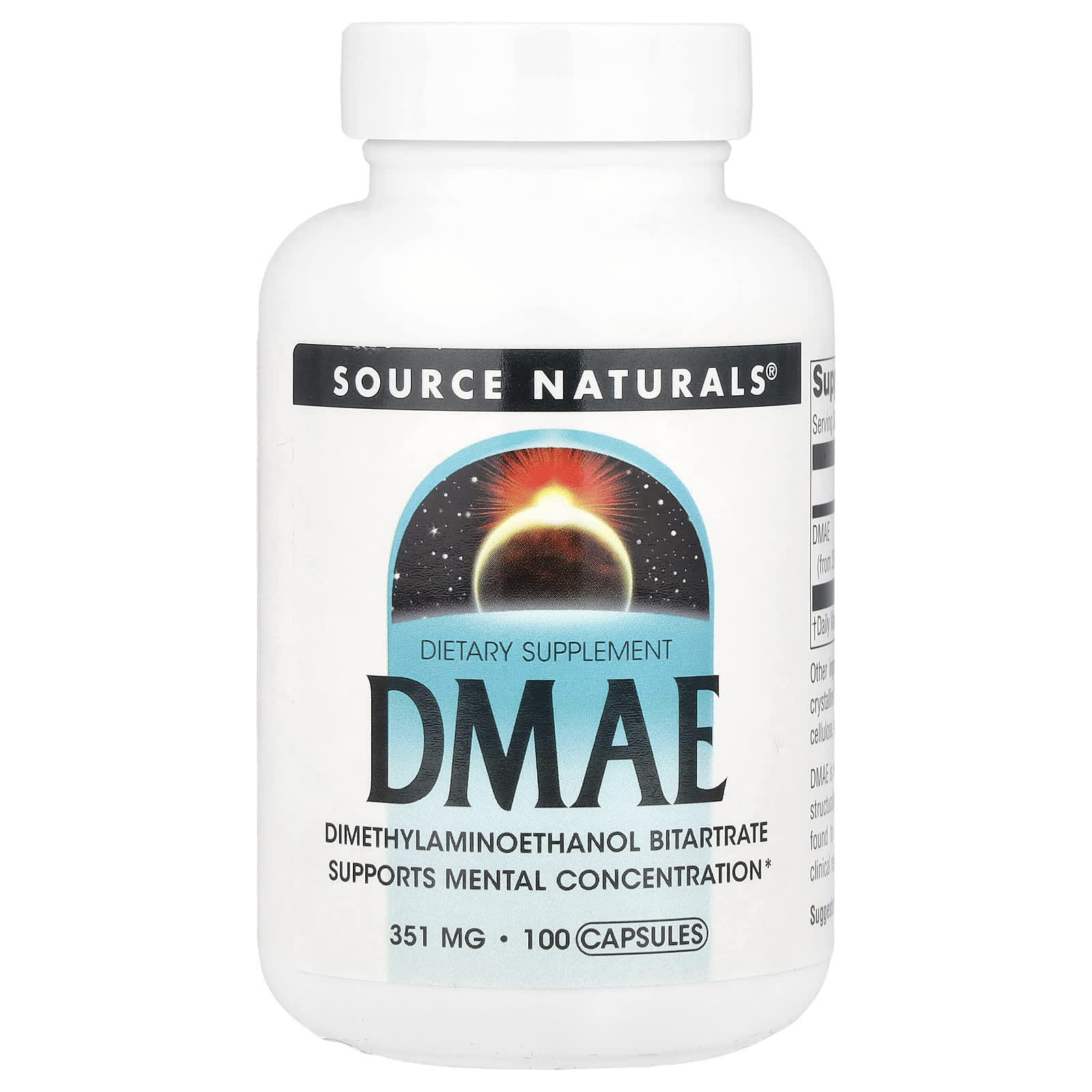 Source Naturals, DMAE , 351 mg, 100 Capsules - Image 1