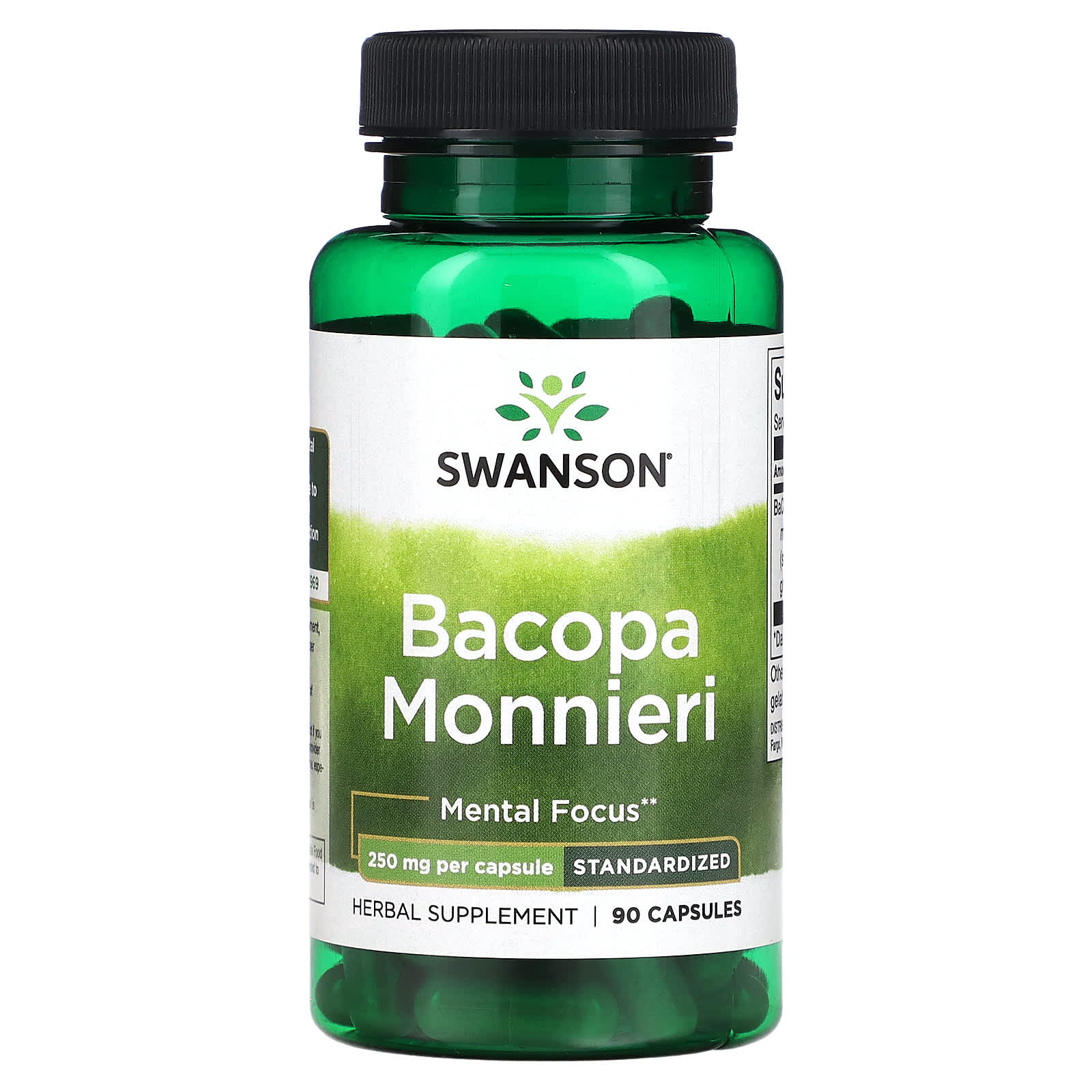 Swanson, Bacopa Monnieri, 250 mg, 90 Capsules - Image 1