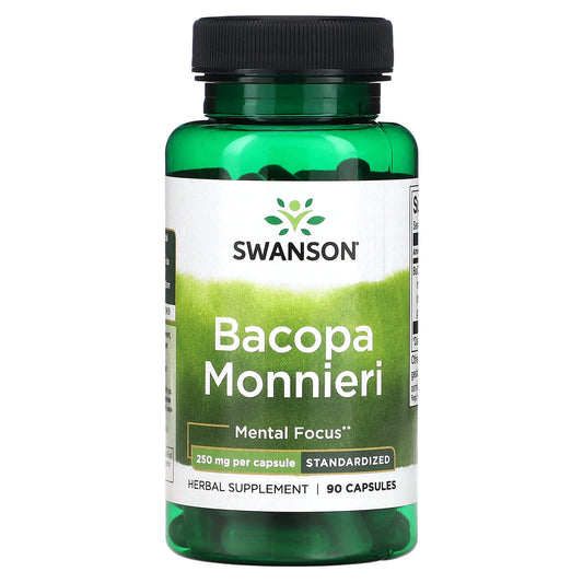 Swanson, Bacopa Monnieri, 250 mg, 90 Capsules - Image 1