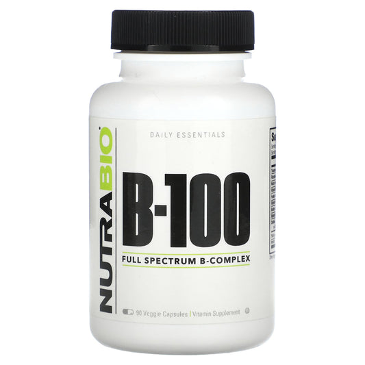 NutraBio, B-100, 90 Veggie Capsules - Image 1