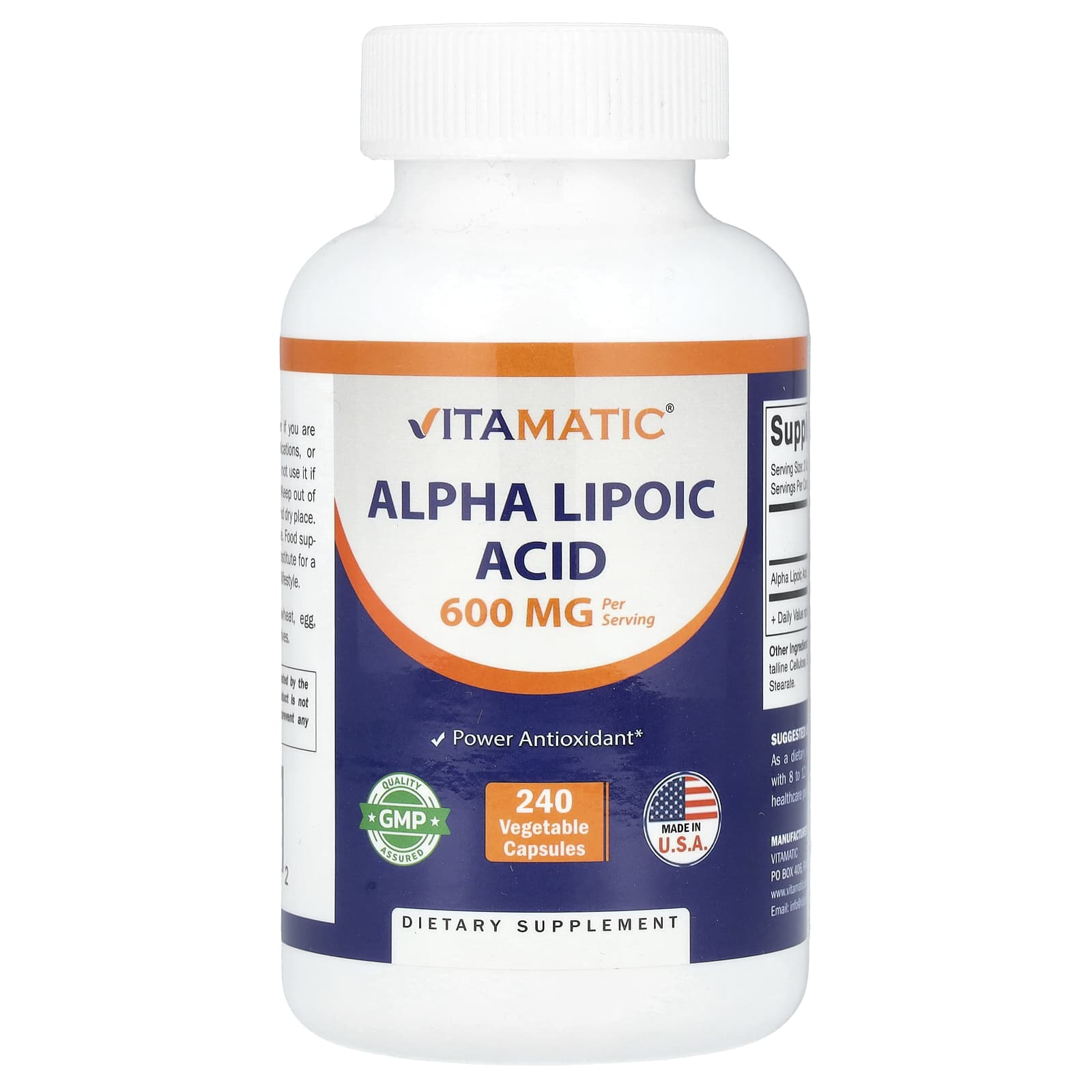 Vitamatic, Alpha Lipoic Acid, 240 Vegetable Capsules (300 mg per Capsule) - Image 1