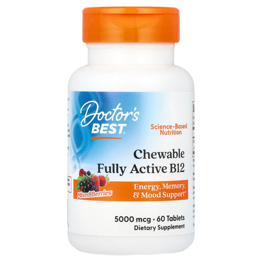 Energy Support with Doctor's Best Chewable B12 (5,000 mcg, 60 Tablets) - Image 1